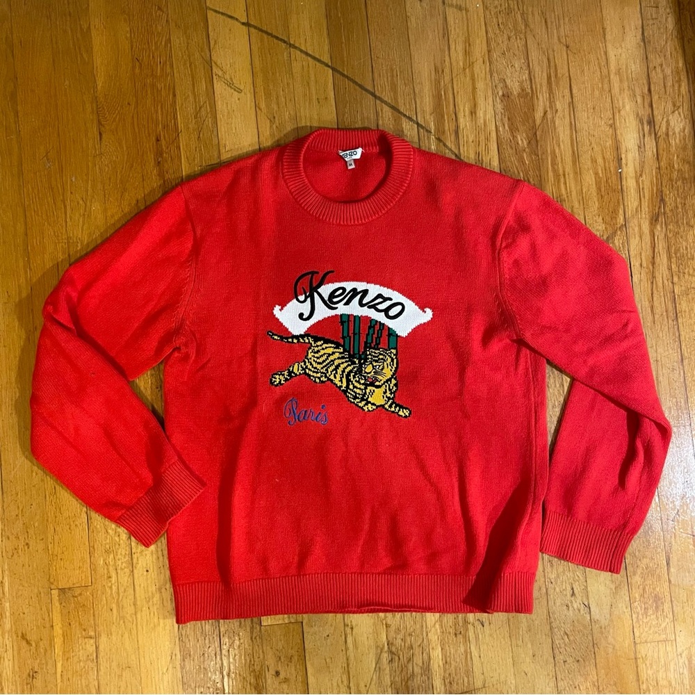 Kenzo red signature tiger sweater
